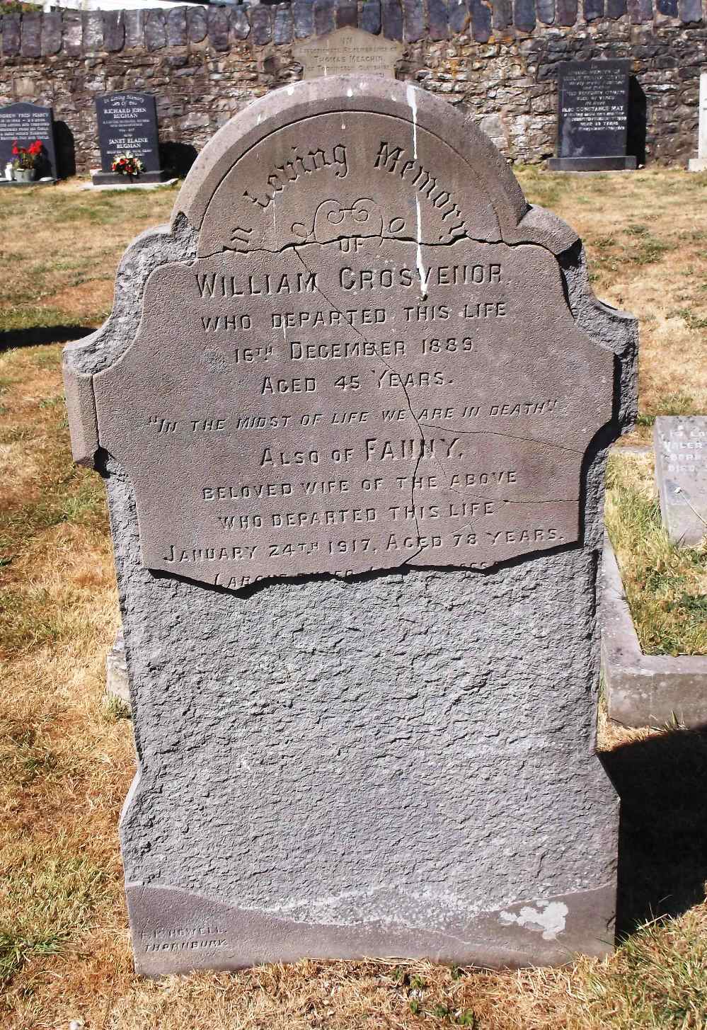 Weathered gravestone